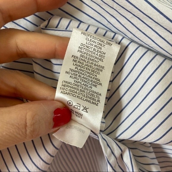 TIBI Stripe Off the Shoulder Smock Tunic Blouse 00 - Picture 9 of 14